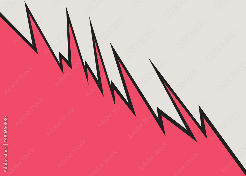Poster minimalist background with jagged zigzag pattern and some copy space area