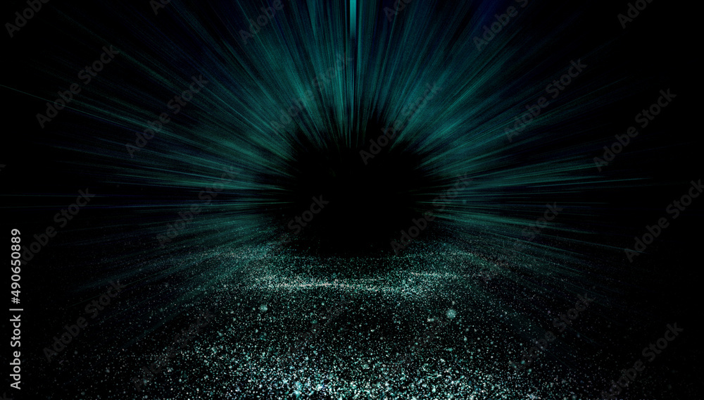 Wall mural worm hole abstract technology background with light effect