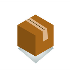 Cardboard boxes and shipping carton packaging. flat design