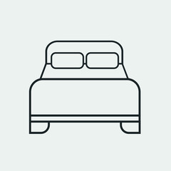 Bed vector icon illustration sign