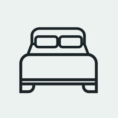 Bed vector icon illustration sign