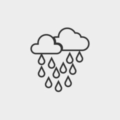 Cloud rain vector icon illustration sign