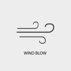 Wind blow vector icon illustration sign