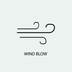 Wind blow vector icon illustration sign