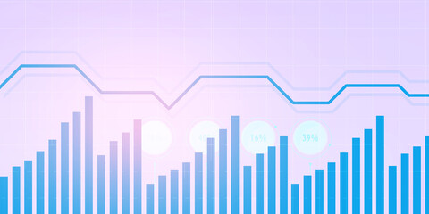 2d rendering Stock market online business concept. business Graph 