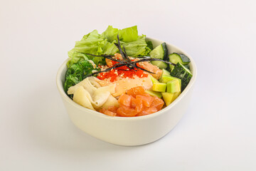 Poke with salmon and rice