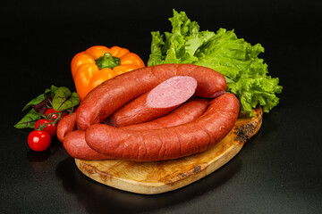 Natural meat sausages with minced meat