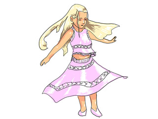 girl in dress with a butterfly, beautiful girl athlete dancing in a short dress, dance, in a short skirt, illustration, woman, figure, slender girl