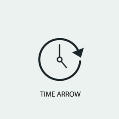 Time arrow vector icon illustration sign