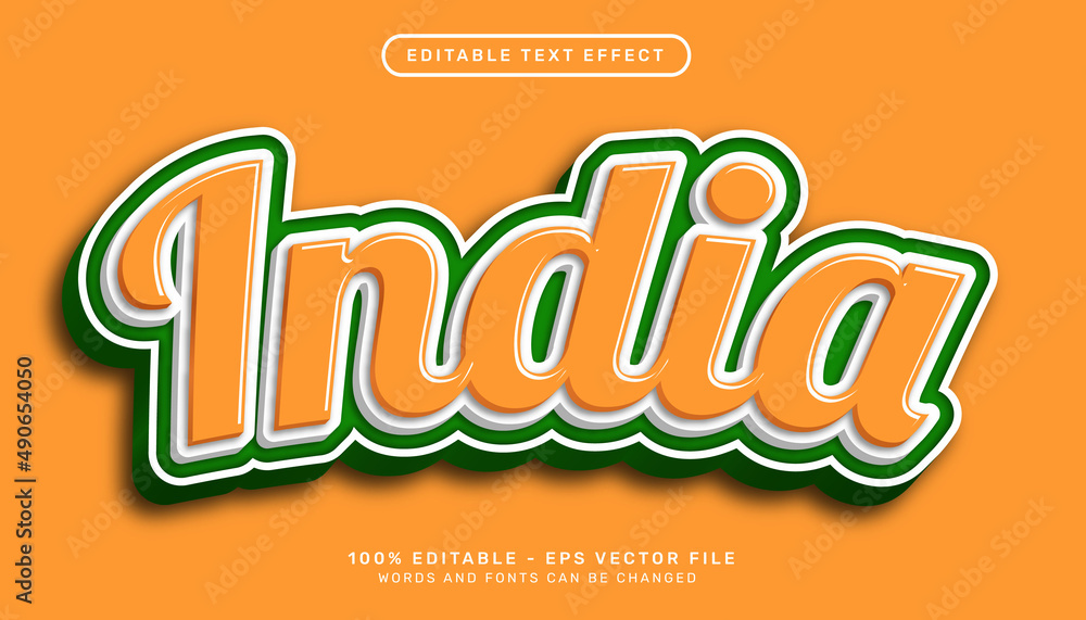 Poster india 3d text effect and editable text effect