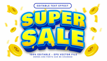 super sale 3d text effect and editable text effect