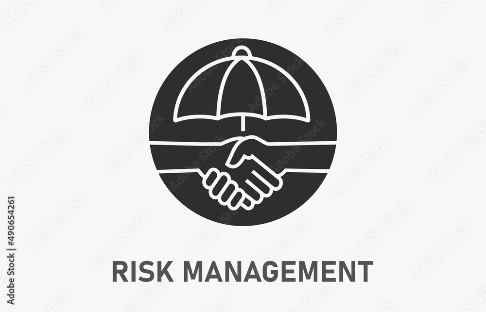 Poster risk management vector icon isolated on white background for graphic and web design.