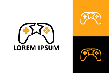 Star gaming logo template design vector