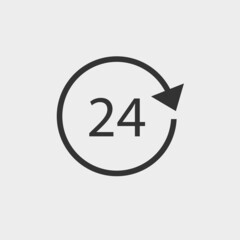 24 hour rotation vector icon illustration sign