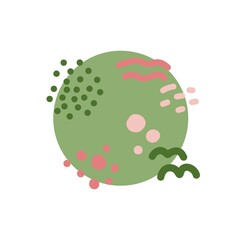 childlike abstract cute design with waves and dots in trendy hand drawn flat style for baby greeting card and invitation