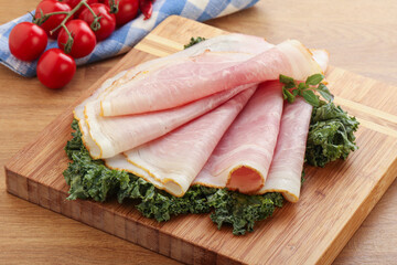 Pork ham snack over board