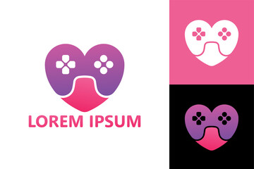 Love gaming logo template design vector