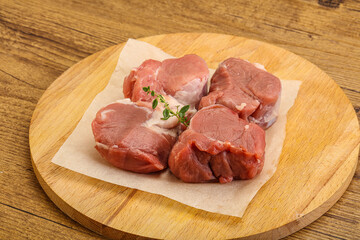 Raw pork tenderloin for cooking