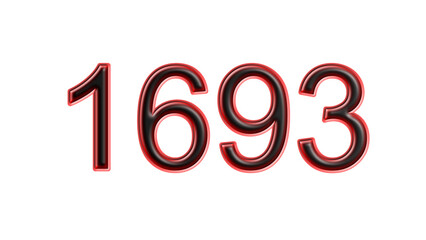 red 1693 number 3d effect white background © Christian Gernert