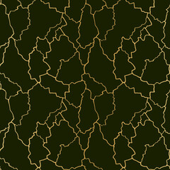 Obraz premium kintsugi art seamless pattern with gold thin lines and abstract shards on dark luxury background