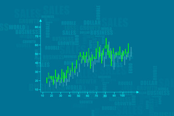 2d rendering Stock market online business concept. business Graph
