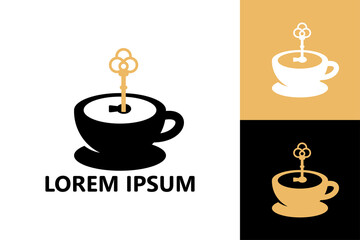 Coffee key logo template design vector