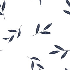 Abstract Simple Seamless Pattern Background with Leaves. Illustration