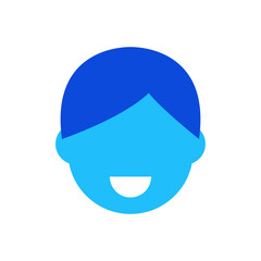 Man user icon vector graphic illustration in blue