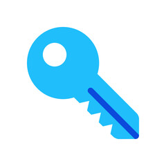 Key access icon vector graphic illustration in blue