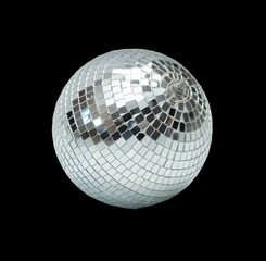 Mirror ball on a black background.