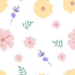 Fototapeta na wymiar Abstract Flower Seamless Pattern Background. Illustration