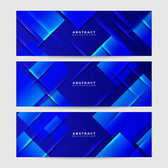 Set of modern abstract dark blue banner background. Vector illustration template with pattern. Design for technology, business, corporate, institution, party, festive, seminar, and talks.