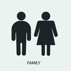 Family vector icon illustration sign
