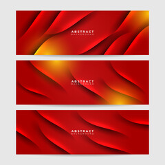 Fototapeta premium Modern abstract dark red orange yellow banner background. Set of Gradient light red yellow colorful Abstract wide banner design background