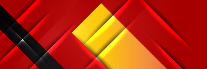 Modern abstract dark red orange yellow banner background. Rectangle light red and yellow colorful Abstract wide banner design background