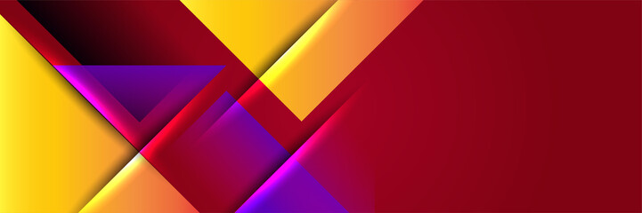 Modern abstract dark red orange yellow banner background. Rectangle light red and yellow colorful Abstract wide banner design background