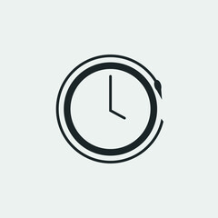 Clockwise clock vector icon illustration sign