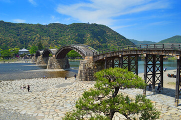 Kintaikyo-Brücke in der Stadt Iwakuni, Präfektur Yamaguchi