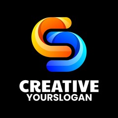 Vector logo illustration letter s gradient colorful style