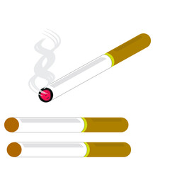 vector icon of dangerous smoky cigarette