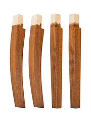 Wooden furniture legs of brown color