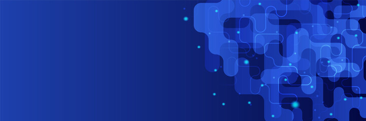 Modern abstract dark blue banner background. Vector illustration template with pattern. Design for technology, business, corporate, institution, party, festive, seminar, and talks.