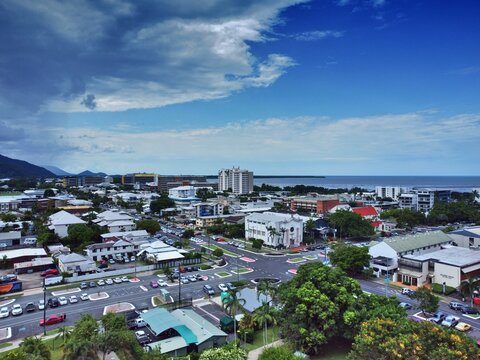 Aeriall View Of Cairns City And Landscape