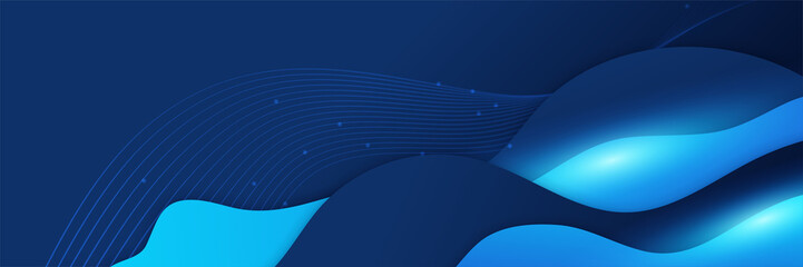 Modern abstract dark blue banner background. Vector illustration template with pattern. Design for technology, business, corporate, institution, party, festive, seminar, and talks.