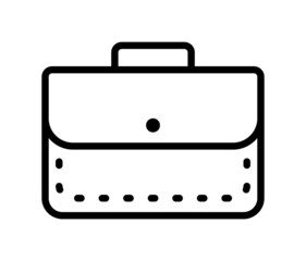 Briefcase flat line icon. Suitcase, Business bag. Outline sign for mobile concept and web design, store