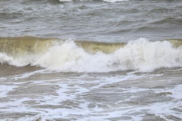 Close up Baltic sea waves.