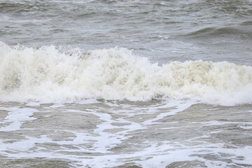 Close up Baltic sea waves.