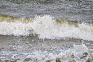 Close up Baltic sea waves.