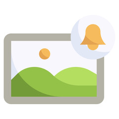 NOTIFICATION flat icon,linear,outline,graphic,illustration