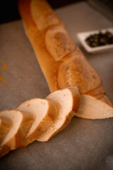 Crispy fresh baguette slices